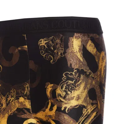 Shop Versace Jeans Couture Baroque Logo Leggings In Black