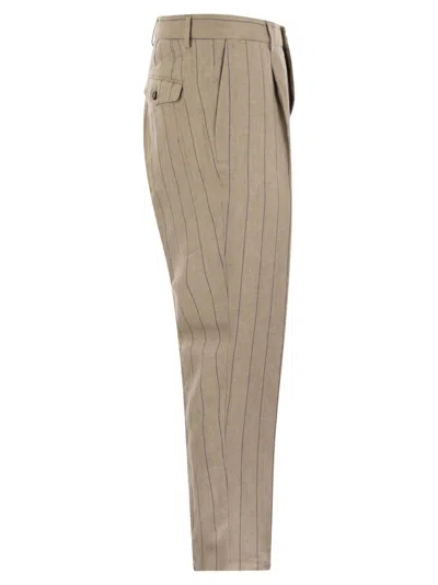 Shop Peserico Pure Linen Chino Trousers