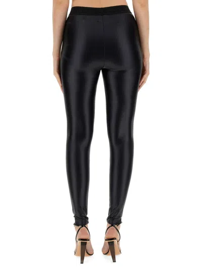 Shop Versace Jeans Couture Nylon Leggings In Black