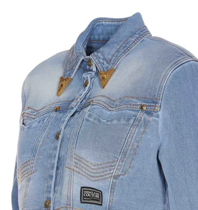 Shop Versace Jeans Couture Denim Jacket In Blue