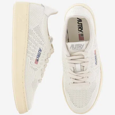 Shop Autry Medalist Easeknit Low Fabric Sneakers In White