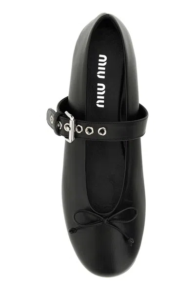 Miu Miu Patent Ballerina In Black