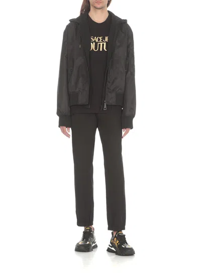 Shop Versace Jeans Couture Sweatshirt With Patch Logo In Black