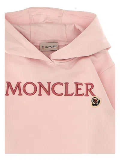Shop Moncler Logo Embroidery Hoodie In Red