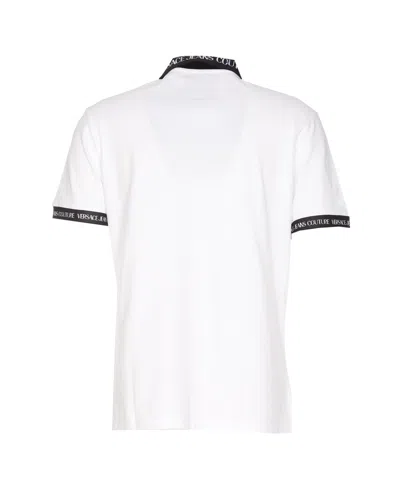 Shop Versace Jeans Couture Watercolor Collar Polo In White