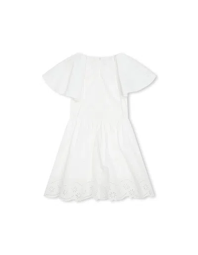 Shop Chloé White Cotton Dress With Stars In Bianco