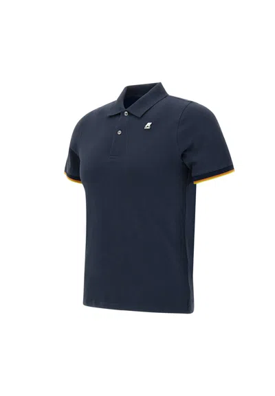 Shop K-way Vincent Cotton Polo Shirt Polo Shirt In Blue Depht