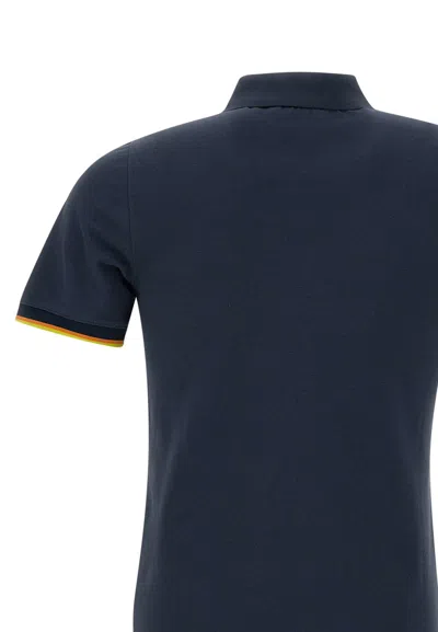 Shop K-way Vincent Cotton Polo Shirt Polo Shirt In Blue Depht
