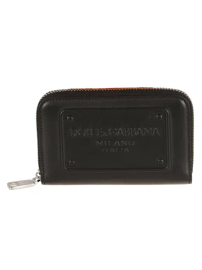 Shop Dolce & Gabbana Logo Plaque Zip-around Wallet