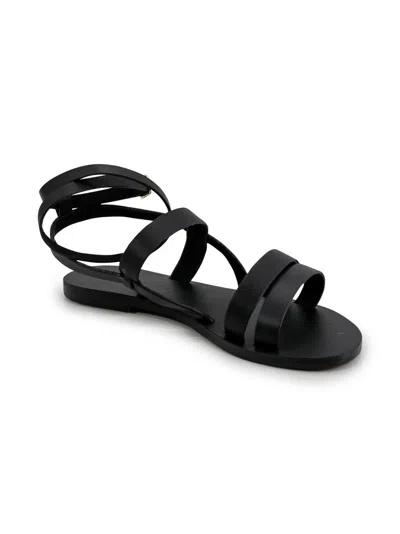 Shop Manebi Mika Leather Sandals In Black
