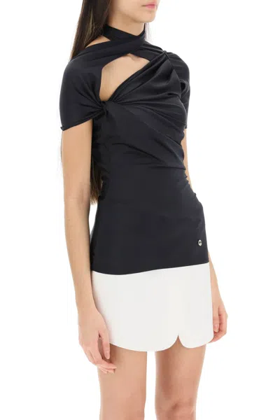 Shop Coperni Top With Knotted Details Top In Black