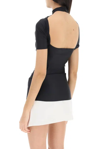 Shop Coperni Top With Knotted Details Top In Black