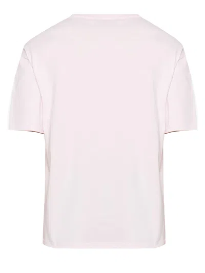 Apc Cotton Crew-neck T-shirt With Front Print In Pink