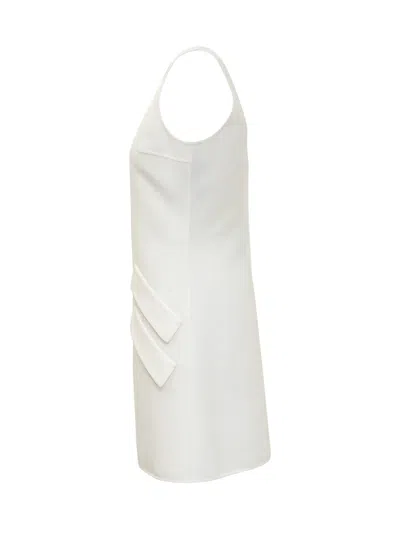 Shop Versace Mini Dress With Pockets In White