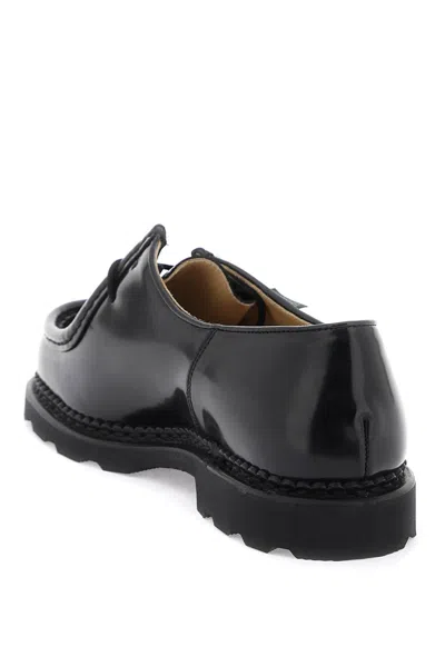 Shop Paraboot Leather Michael Derby Shoes In Noire Gloss Noir