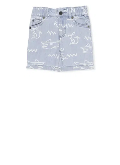 Shop Stella Mccartney Cotton Shorts In Light Blue