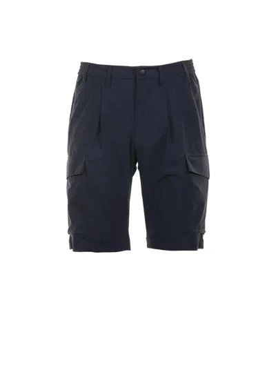 Shop People Of Shibuya Pleat Detailed Bermuda Shorts In Navy Blue