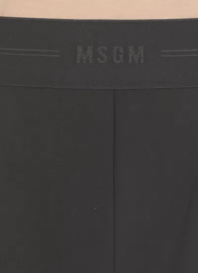 Msgm Wool Pants In Black