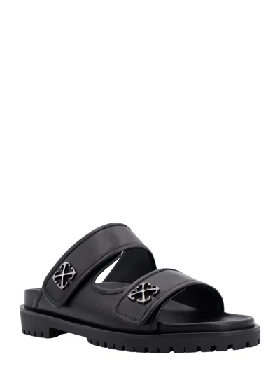 Shop Off-white Sandals In Black Silv