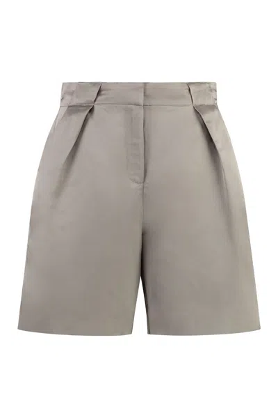 Shop Calvin Klein Linen Blend Shorts In Adf Sand Pebble