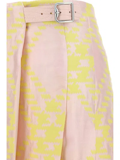 Shop Burberry Smart Mini Skirt In Sherbet Ip