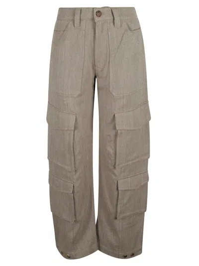 Shop Golden Goose Lessa Cargo Trousers In Dark Olive/vintage White
