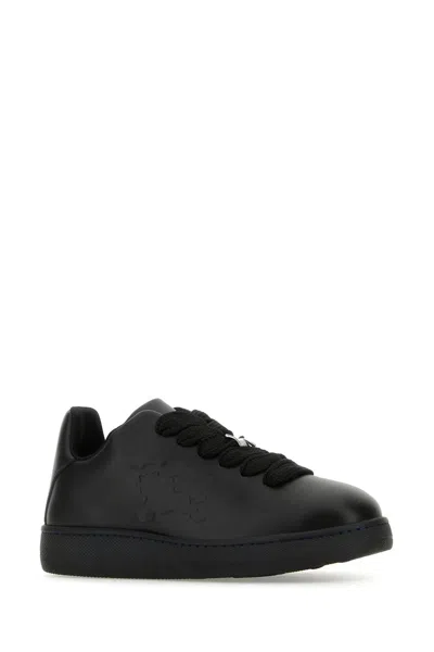 Shop Burberry Low-top Rubber Sole Sneakers In Black