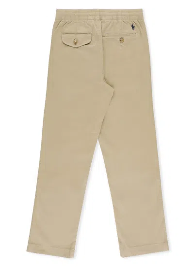 Shop Ralph Lauren Pants With Logo In Beige