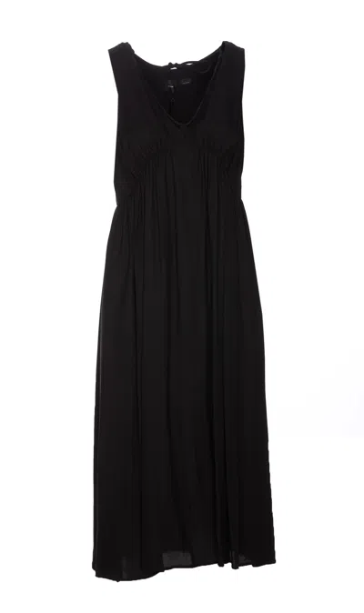 Shop Pinko Tecno Popeline Long Dress In Black