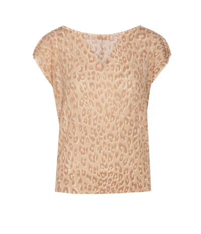 Shop Twinset Animalier T-shirt In Ginger Root