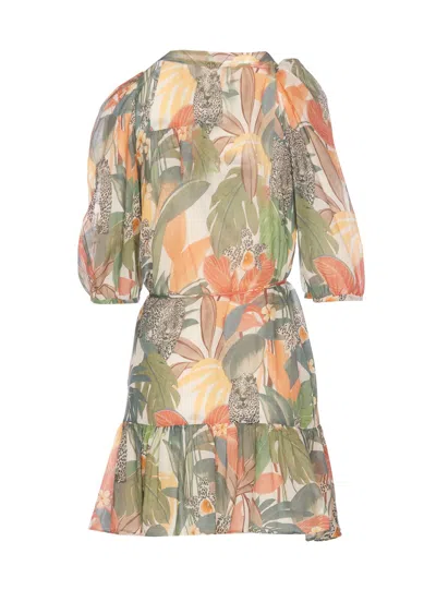 Shop Twinset Jungle Print Dress In Papaya