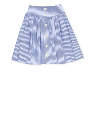 Shop Ralph Lauren Cotton Skirt In Light Blue