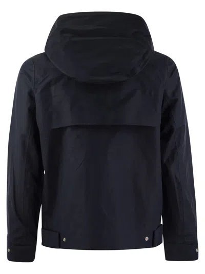 Shop K-way Kaya Linen Blend 2l - Hooded Jacket In Anq Blue Deph