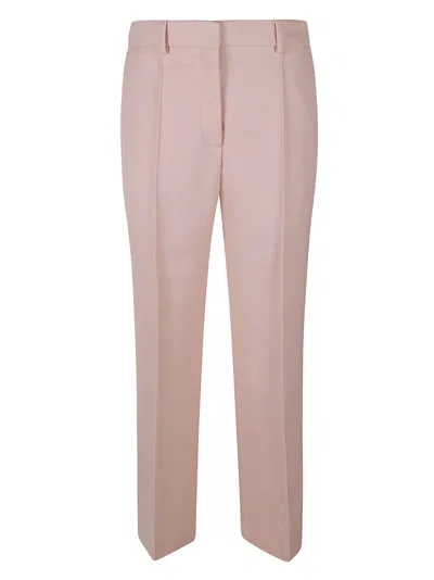 Shop Lanvin Regular Fit Cropped Plain Trousers In Rosé