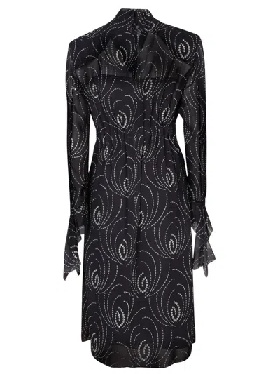 Shop Prada All-over Geometric Printed Midi Dress