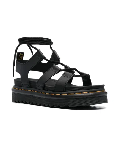Shop Dr. Martens' Black Leather Nartilla Sandals In Nero