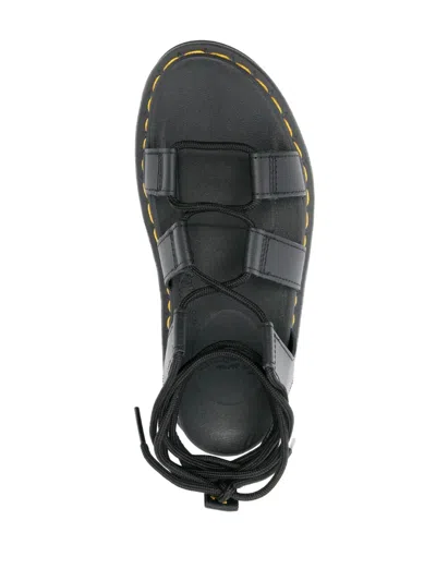 Shop Dr. Martens' Black Leather Nartilla Sandals In Nero