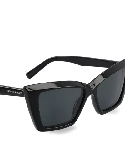 Shop Saint Laurent Sl 657 Square Cat-eye Sunglasses In Black