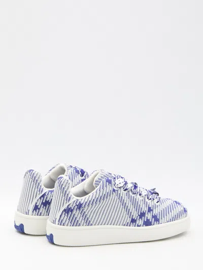 Shop Burberry Low-top Rubber Sole Sneakers In Salt Ip Check