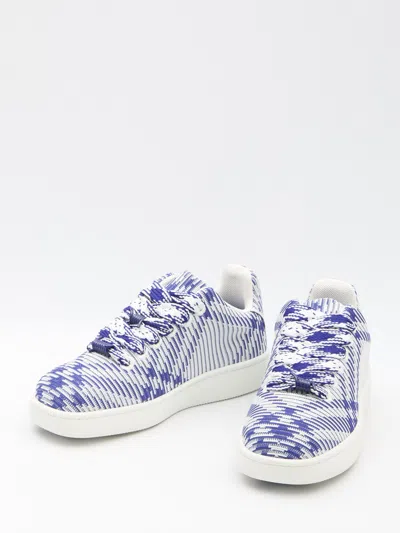 Shop Burberry Low-top Rubber Sole Sneakers In Salt Ip Check