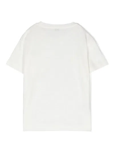 Shop Il Gufo White Cotton And Linen T-shirt In Latte