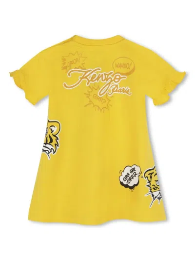 Shop Kenzo Abito Con Logo In Yellow