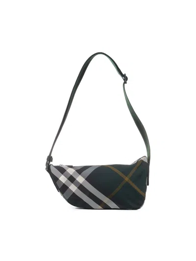 Shop Burberry Shield Shoulder Bag In Ivy