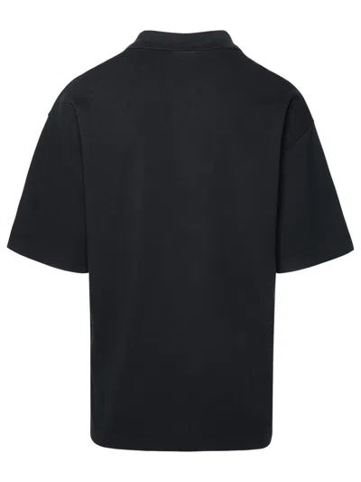 Shop Maison Kitsuné Black Cotton Polo Shirt In Nero