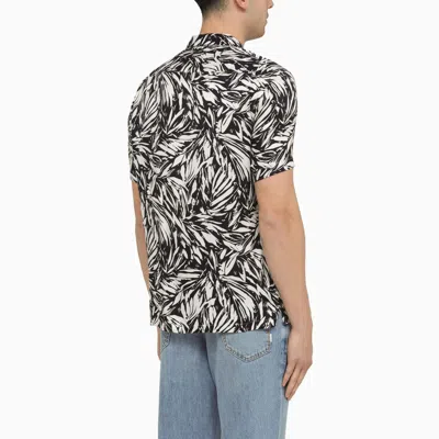 Shop Pt01 Ecru\/black Viscose Weave Shirt In Bianco