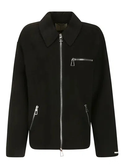 Shop Sportmax Zip-up Long-sleeved Jacket In Nero