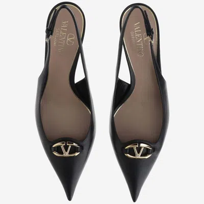 Shop Valentino Décolleté Slingback Vlogo The Bold Edition In Calfskin 60mm In Black