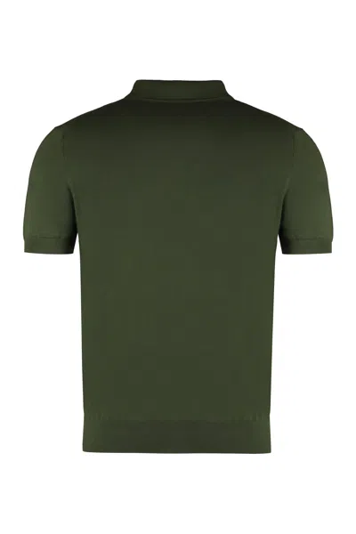 Shop K-way Pleyne Knitted Cotton Polo Shirt In Verde
