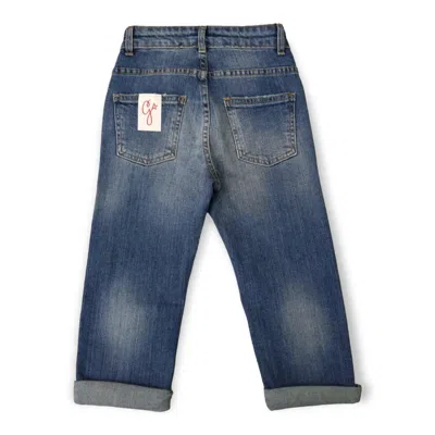 Golden Goose Logo Patch Straight Leg Jeans In Stone Wash