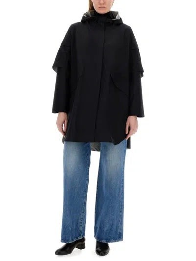 Shop Herno Hooded Cape In Nero